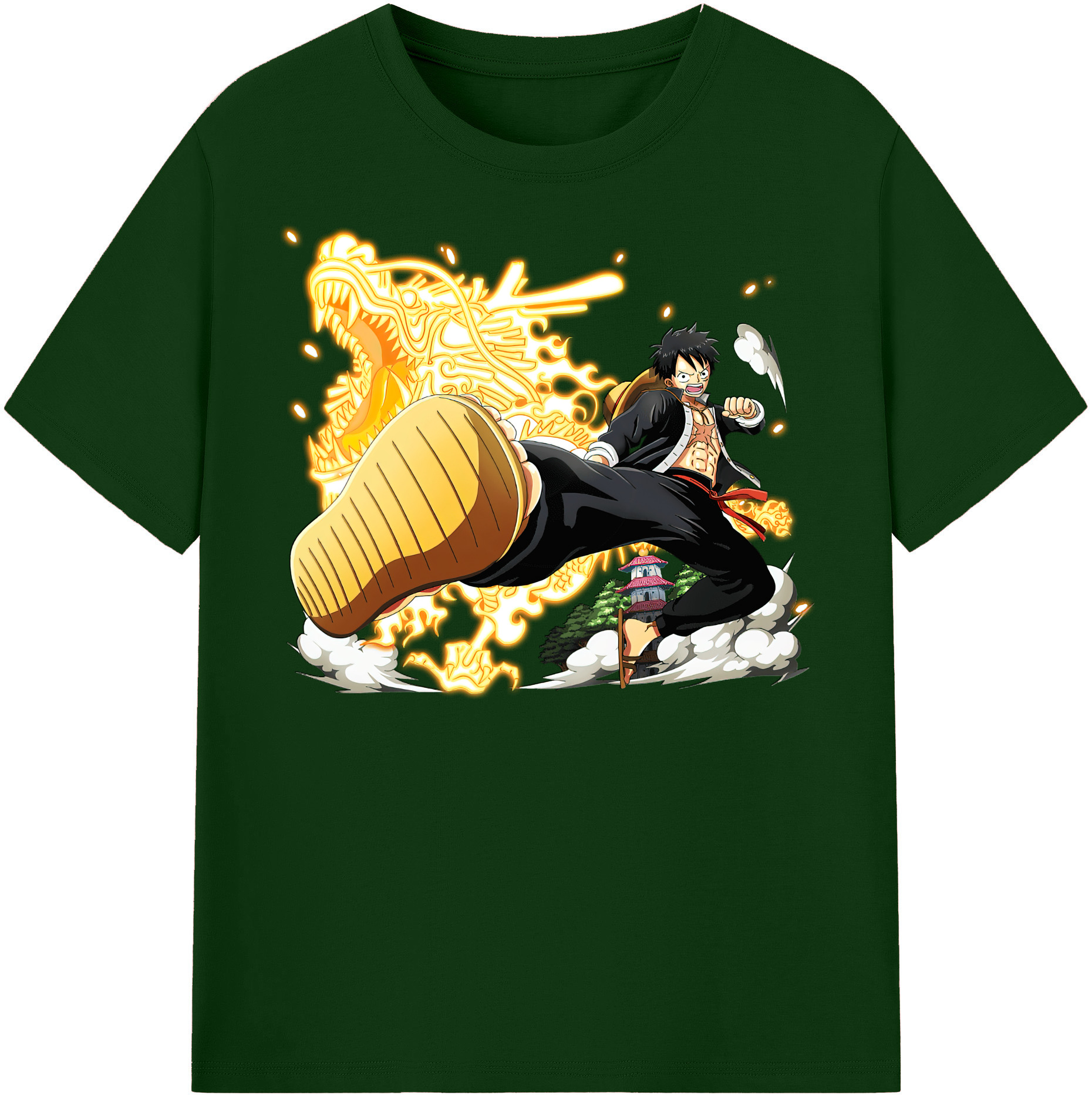 ワンピース モンキー・D・ルフィ ONE PIECE Monkey D. Luffy 綿100％半袖Tシャツ（フロントプリント）